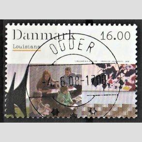 FRIM�RKER DANMARK | 2008 - AFA 1542 - Kunstmuseet Louisiana - 16,00 Kr. flerfarvet - Pragt Stemplet (Uds�gt kvalitet)
