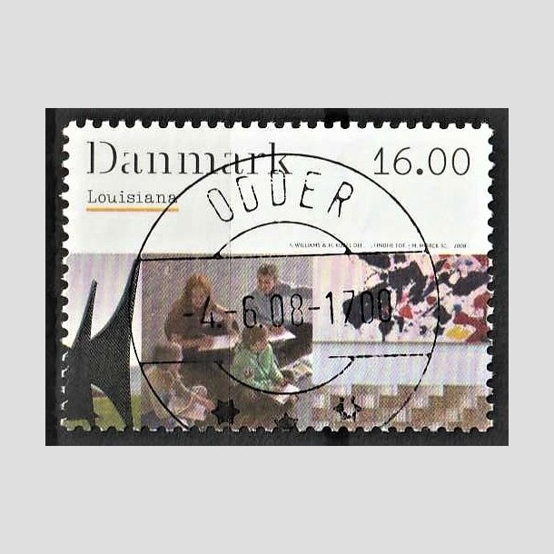 FRIMRKER DANMARK | 2008 - AFA 1542 - Kunstmuseet Louisiana - 16,00 Kr. flerfarvet - Pragt Stemplet (Udsgt kvalitet)