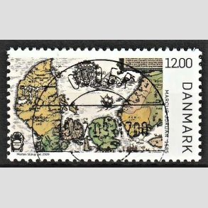 FRIM�RKER DANMARK | 2009 - AFA 1587 - Gamle Danmarkskort - 12,00 Kr. flerfarvet - Lux Stemplet (Uds�gt kvalitet)