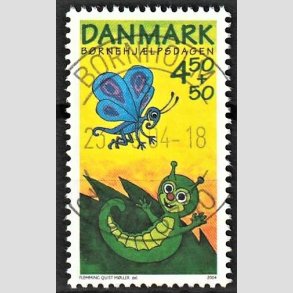 FRIMRKER DANMARK | 2004 - AFA 1383 - Brnehjlpsdagen - 4,50 Kr. + 50 re flerfarvet - Pragt Stemplet Bornholm