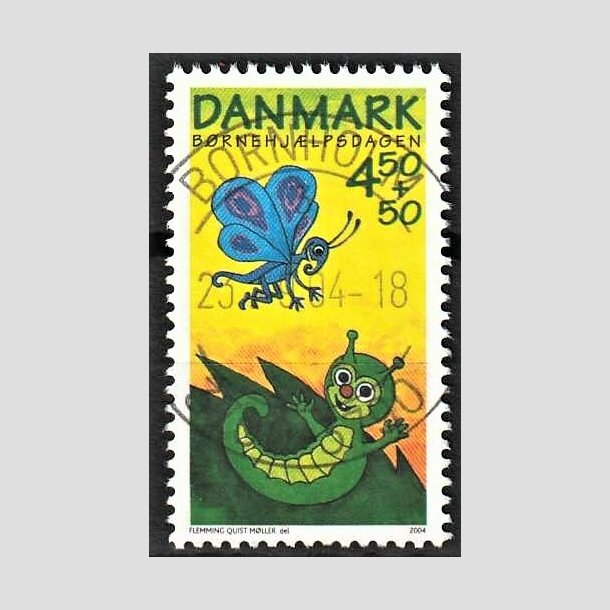 FRIMRKER DANMARK | 2004 - AFA 1383 - Brnehjlpsdagen - 4,50 Kr. + 50 re flerfarvet - Pragt Stemplet Bornholm