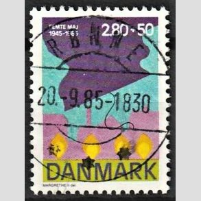 FRIMRKER DANMARK | 1985 - AFA 831 - 40-ret for befrielsen - 2,80 + 50 re Kr. flerfarvet - Pragt Stemplet Rnne