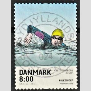 FRIM�RKER DANMARK | 2016 - AFA 1857 - Folkesport - 8,00 Kr. flerfarvet - Pragt Stemplet