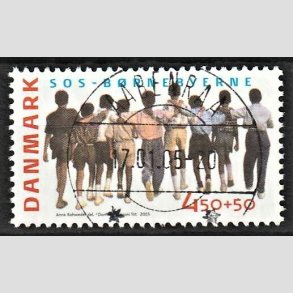 FRIMRKER DANMARK | 2005 - AFA 1416 - SOS-Brnebyerne - 4,50 + 0,50 Kr. flerfarvet - Pragt Stemplet Aabenraa