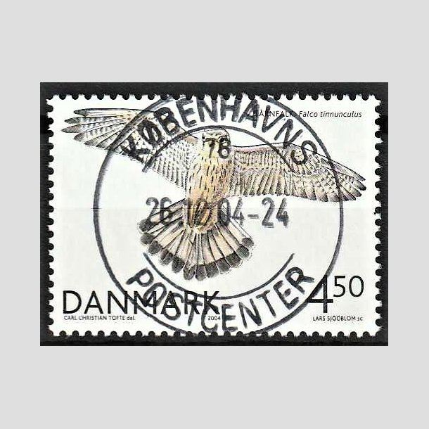 FRIMRKER DANMARK | 2004 - AFA 1409 - Rovfugle i Danmark - 4,50 Kr. Trnfalk - Pragt Stemplet