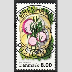 FRIM�RKER DANMARK | 2012 - AFA 1703 - Sm�rrebr�d - 8,00 Kr. flerfarvet - Pragt Stemplet K�benhavn