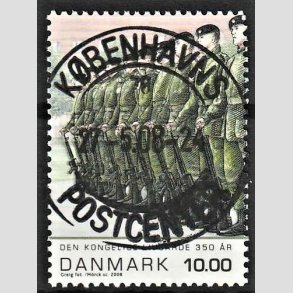 FRIM�RKER DANMARK | 2008 - AFA 1534 - Livgarden 350 �r. - 10,00 Kr. flerfarvet - Lux Stemplet