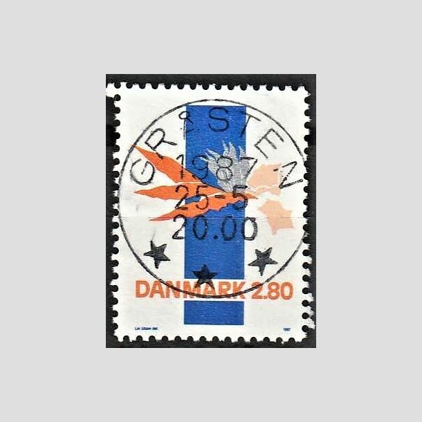 FRIMRKER DANMARK | 1987 - AFA 877 - Kunst - 2,80 Kr. flerfarvet - Pragt Stemplet Grsten