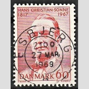 FRIM�RKER DANMARK | 1967 - AFA 466 - Chr. Sonne - 60 �re r�d - Pragt Stemplet Esbjerg