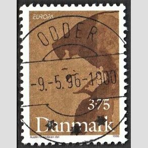 FRIM�RKER DANMARK | 1996 - AFA 1116 - Ber�mte kvinder - 3,75 kr. brun/m�rkbrun - Pragt Stemplet Odder
