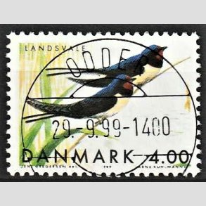 FRIM�RKER DANMARK | 1999 - AFA 1222 - Danske tr�kfugle - 4,00 Kr. landsvaler - Pragt Stemplet (Uds�gt kvalitet)