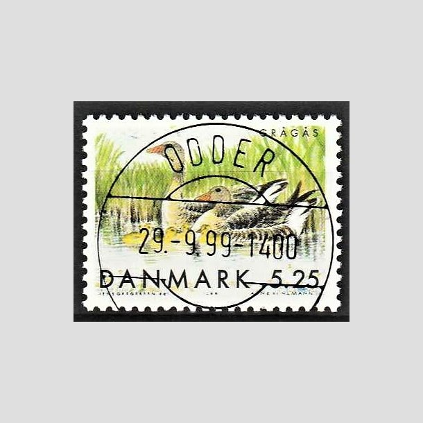 FRIMRKER DANMARK | 1999 - AFA 1223 - Danske trkfugle - 5,25 Kr. grgs - Pragt Stemplet (Udsgt kvalitet)