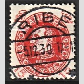 FRIMRKER DANMARK | 1930 - AFA 190 - Chr. X 60 r 15 re rd - Lux Stemplet Ribe