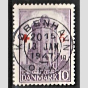 FRIMRKER DANMARK | 1944 - AFA 283 - Rde Kors provisorium - + 5/ 10 re violet - Pragt Stemplet