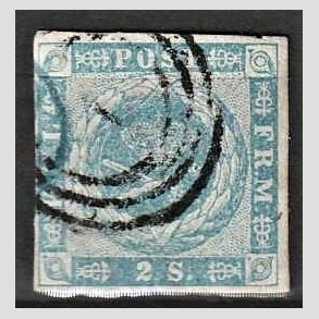 FRIMRKER DANMARK | 1854-57 - AFA 3 - 2 Skilling bl - Stemplet