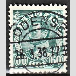 FRIMRKER DANMARK | 1934 - AFA 210 - Chr. X 60 re blgrn - Lux Stemplet Odense