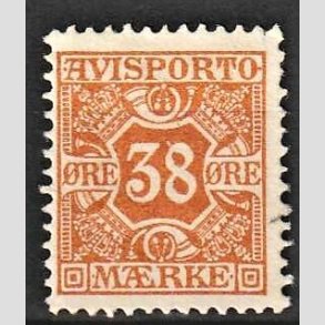 FRIMRKER DANMARK | 1906 - AFA 6 - 38 re orange Avisporto - Ubrugt