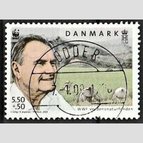 FRIMRKER DANMARK | 2009 - AFA 1570 - WWF - 5,50 + 0,50 Kr. flerfarvet - Pragt Stemplet Odder