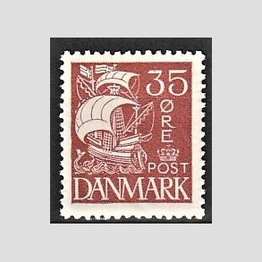 FRIM�RKER DANMARK | 1927 - AFA 173 - Karavel 35 �re brunr�d - Postfrisk