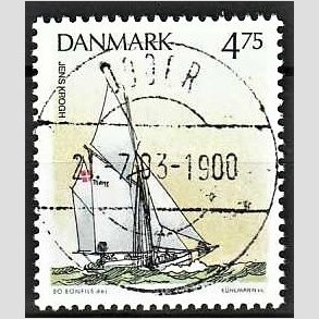 FRIM�RKER DANMARK | 1993 - AFA 1046 - Sejlskibe - 4,75 Kr. flerfarvet - Pragt Stemplet Odder