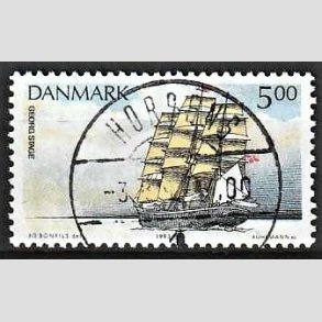 FRIM�RKER DANMARK | 1993 - AFA 1047 - Sejlskibe - 5,00 Kr. flerfarvet - Lux Stemplet Horsens