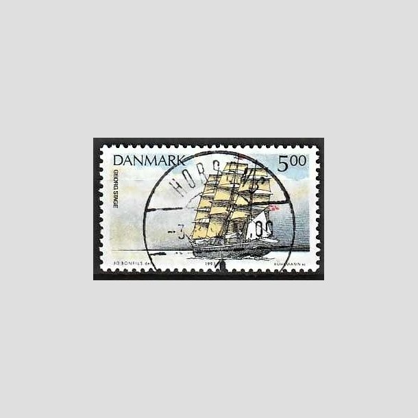 FRIMRKER DANMARK | 1993 - AFA 1047 - Sejlskibe - 5,00 Kr. flerfarvet - Lux Stemplet Horsens