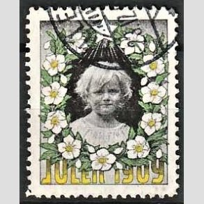 JULEM�RKER DANMARK | 1909 - Barnehoved - Stemplet