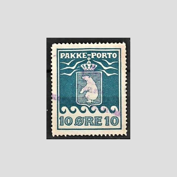 FRIMRKER GRNLAND | 1915 - AFA 7 - PAKKEPORTO 10 RE BL - STEMPLET