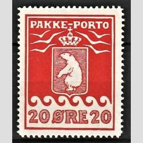 FRIM�RKER GR�NLAND | 1915 - AFA 9 - PAKKE-PORTO 20 �re r�d p� klip  - Ubrugt