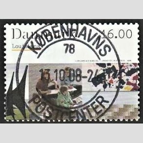 FRIM�RKER DANMARK | 2008 - AFA 1542 - Kunstmuseet Louisiana - 16,00 Kr. flerfarvet - Pragt Stemplet