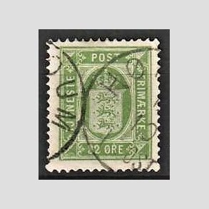 FRIMRKER DANMARK | 1875 - AFA 7a - 32 re gulgrn - Stemplet