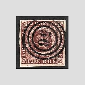 FRIMRKER DANMARK | 1852 - AFA 1 - 4 R.B.S Ia rdbrun - Thiele I - Stemplet