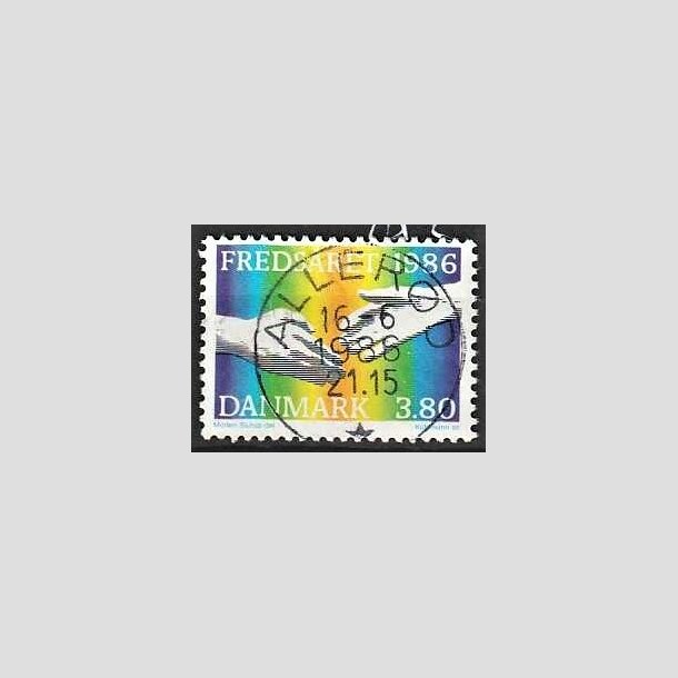 FRIMRKER DANMARK | 1986 - AFA 857 - FNs fredsr - 3,80 Kr. flerfarvet - Pragt Stemplet Allerd