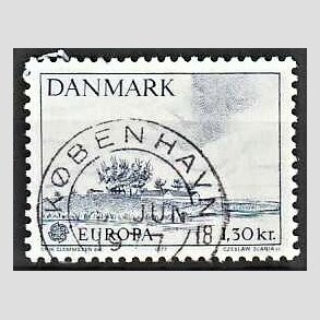 FRIM�RKER DANMARK | 1977 - AFA 636 - Europam�rke 1,30 Kr. bl� - Pragt Stemplet K�benhavn