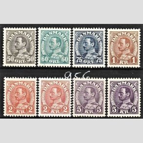FRIMRKER DANMARK | 1934 - AFA 209,210,211,212,212,213,213a,269 - Chr. X i st med farvenuancer - Ubrugt