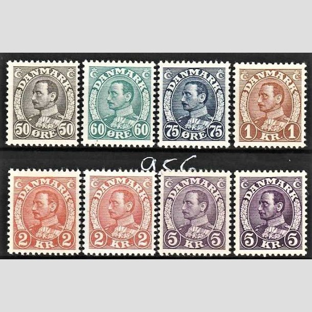 FRIMRKER DANMARK | 1934 - AFA 209,210,211,212,212,213,213a,269 - Chr. X i st med farvenuancer - Ubrugt