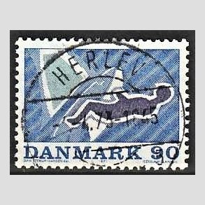 FRIM�RKER DANMARK | 1971 - AFA 519 - Sportsudgave - 90 �re bl�/brunviolet/gr�n - Lux Stemplet Herlev