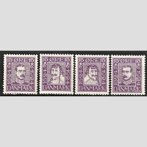 FRIM�RKER DANMARK | 1924 - AFA 136-139 - Postjubil�um 15 �re violet i komplet s�t - Postfrisk/Ubrugt