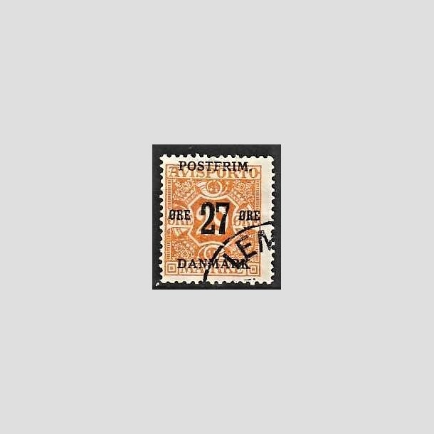 FRIMRKER DANMARK | 1918 - AFA 91 - 27 re/29 re orange provisorium - Stemplet