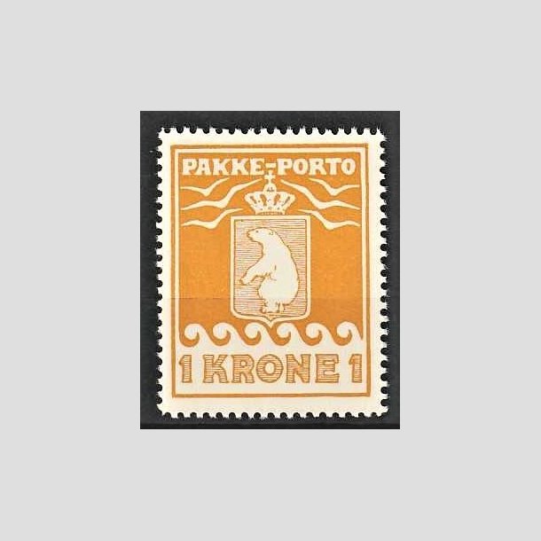 FRIMRKER GRNLAND | 1937 - AFA 18 - PAKKE-PORTO - 1 kr. gul - Postfrisk