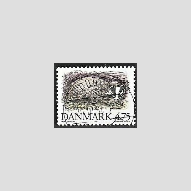 FRIMRKER DANMARK | 1994 - AFA 1077 - Truede danske dyr - 4,75 Kr. Grvling - Pragt Stemplet Odder