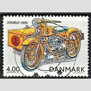 FRIM�RKER DANMARK | 2002 - AFA 1321 - Postk�ret�jer - 4,00 Kr. flerfarvet - Pragt Stemplet Odder