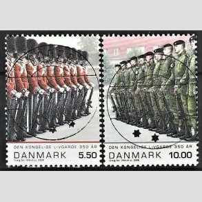 FRIM�RKER DANMARK | 2008 - AFA 1533,1534 - Livgarden 350 �r. - 5,50 + 10,00 Kr. flerfarvet - Lux Stemplet Odder