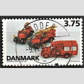 FRIM�RKER DANMARK | 1995 - AFA 1103 - Dansk leget�j - 3,75 Kr. flerfarvet - Pragt Stemplet Odder