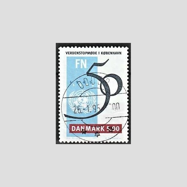 FRIMRKER DANMARK | 1995 - AFA 1085 - FN 50 r - 5,00 Kr. flerfarvet - Pragt Stemplet Odder