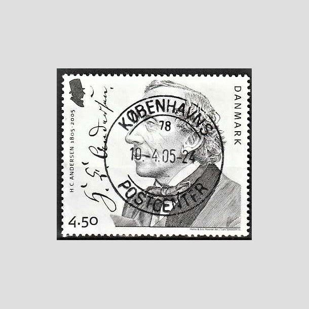 FRIMRKER DANMARK | 2005 - AFA 1422 - H. C. Andersen - 4,50 Kr. portrt - Pragt Stemplet