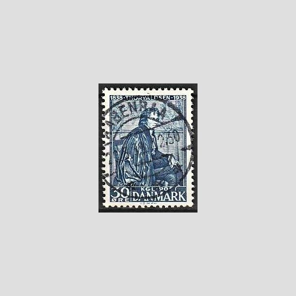 FRIMRKER DANMARK | 1938 - AFA 251 - Thorvaldsen 30 re bl - Lux Stemplet Aabenraa