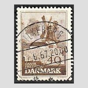 FRIM�RKER DANMARK | 1965 - AFA 440 - Fredning - 40 �re brun - Pragt Stemplet Silkeborg
