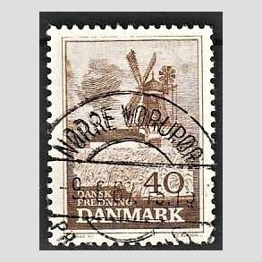 FRIM�RKER DANMARK | 1965 - AFA 440 - Fredning - 40 �re brun - Pragt Stemplet 