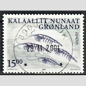 FRIMRKER GRNLAND | 2001 - AFA 376 - Europafrimrke - 15,00 kr. flerfarvet - Lux stemplet